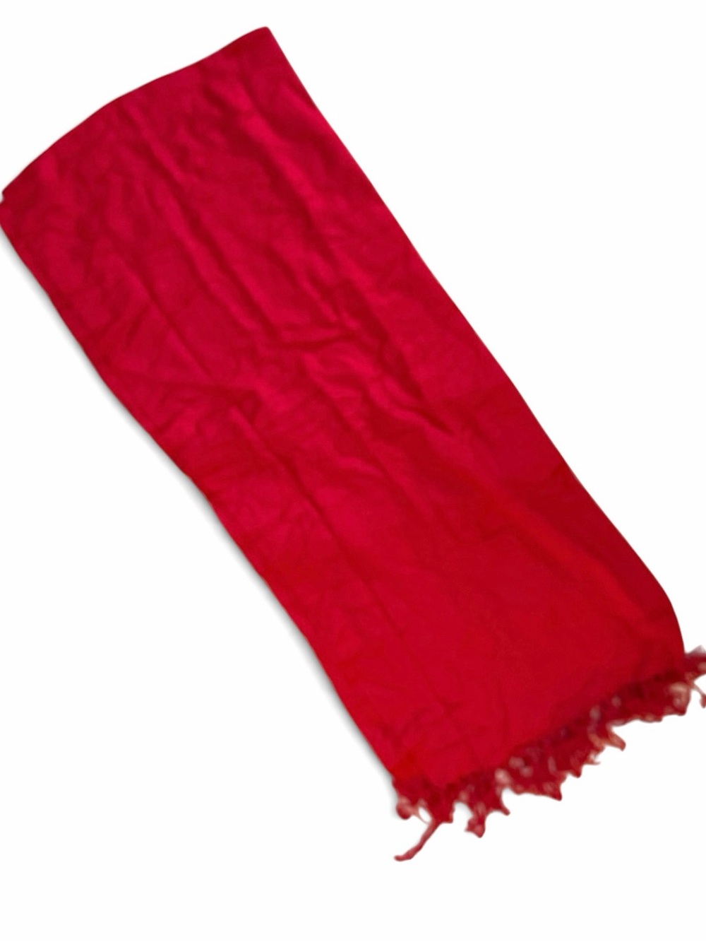 Pashmina Scarf Wrap Shawl With Fringe Red 28” wide X 68” long